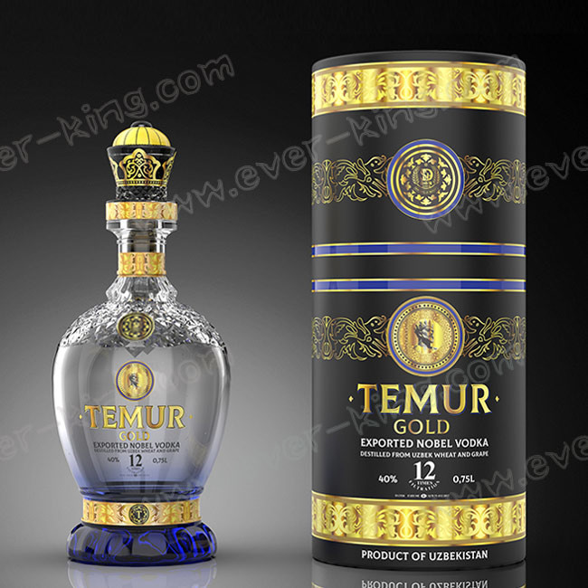 Corrugated Paper Cylindrical Luxury Leather Glass Bottle Box