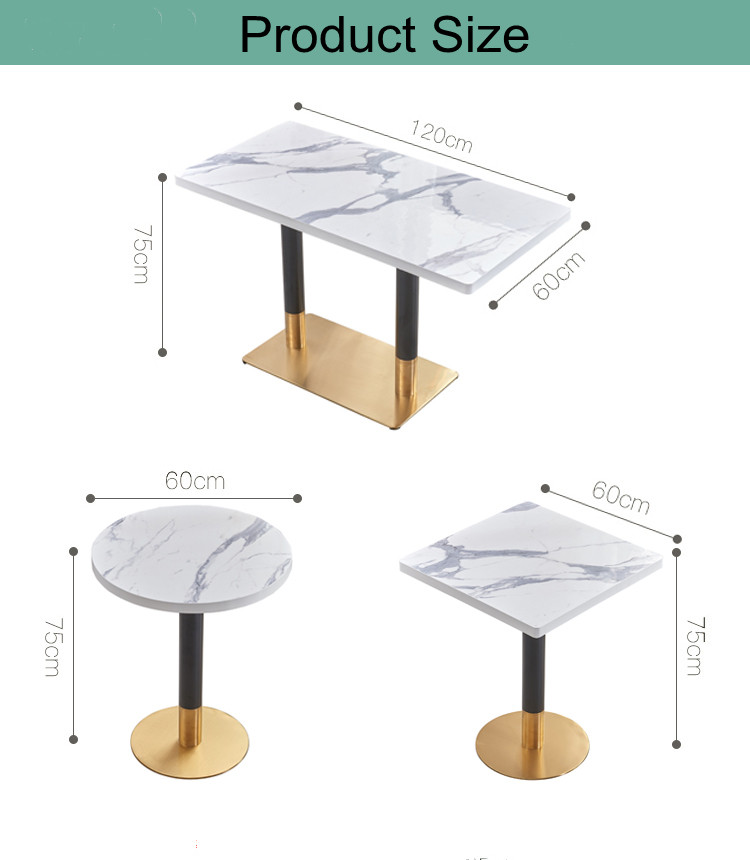 Luxury Rectangular Marble Dining Table And 4 Chairs Bistro Rock Board 40mm