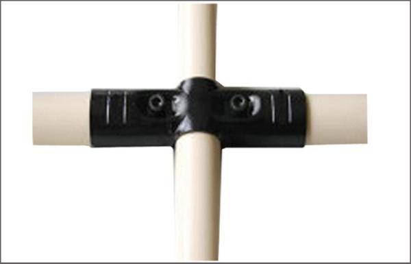 Cross 4 Way Metal Pipe Connectors Nickel / Chrome Plated Pipe Fittings For