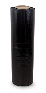 IDL Packaging 18" x 1500' 80 ga Hand Stretch/Shrink Film Roll, Black
