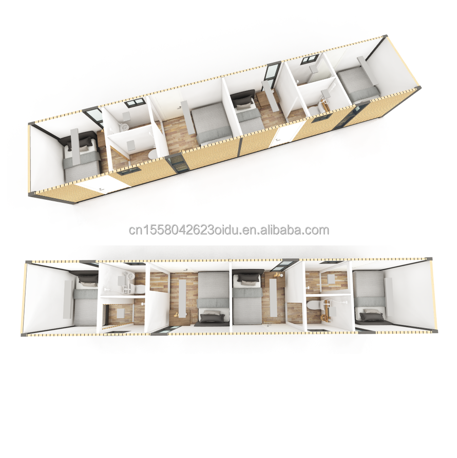 Mobile Shipping Container with 4 Bedroom Residential Mini Lounge Wall 50/75/100mm Wave Sandwich Panel
