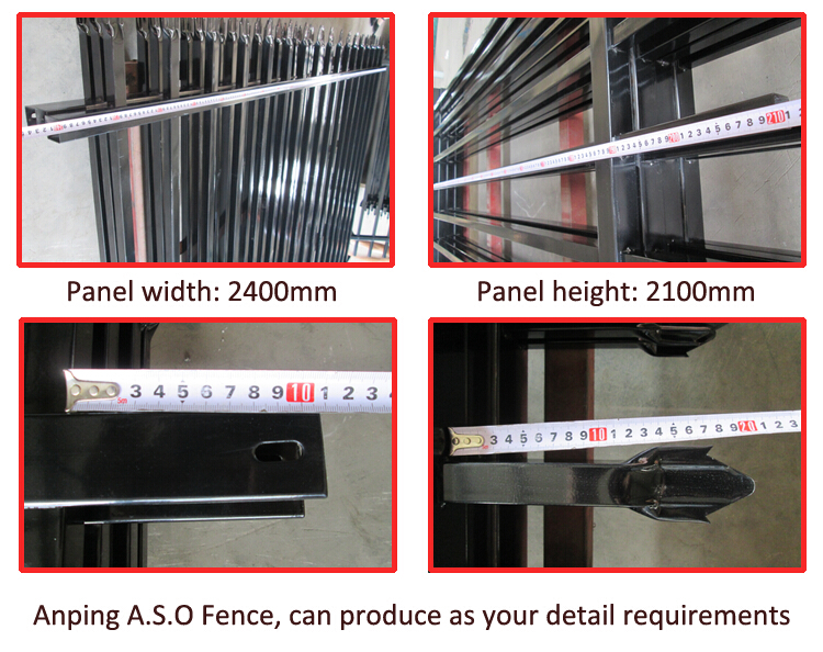 Black Spear Top Industrial Garrison Security Fencing Panels / Perth Garrison Security Fencing Panels