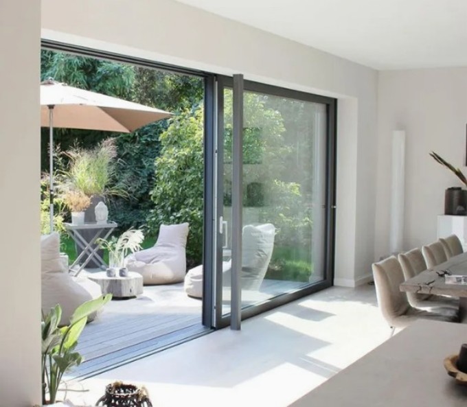 Top- Villa House Thermal Break Aluminium Glass Doors with Screen Doors Low-K Value