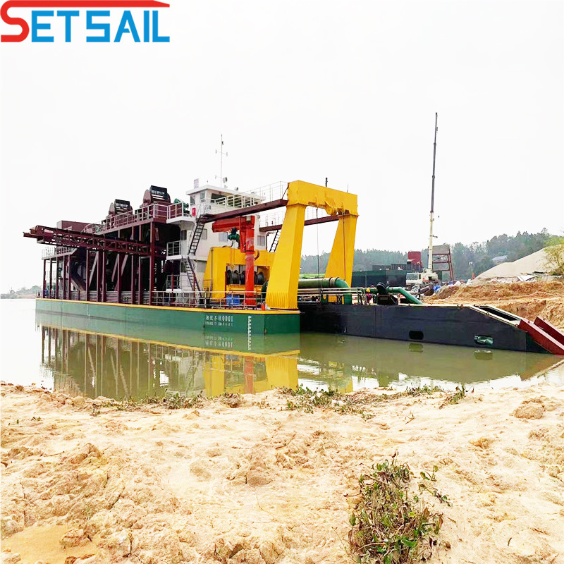 Hydraulic Cutter Head Diesel Engine Power 7500m3 Sand Dredger