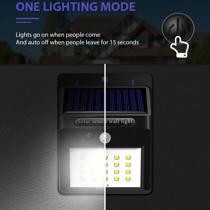6000K 20 Leds PIR Outdoor Wireless Solar Wall Light For Pathway