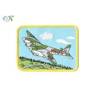 Customized Aircraft Iron On Embroidered Patches With 85% Embroidery