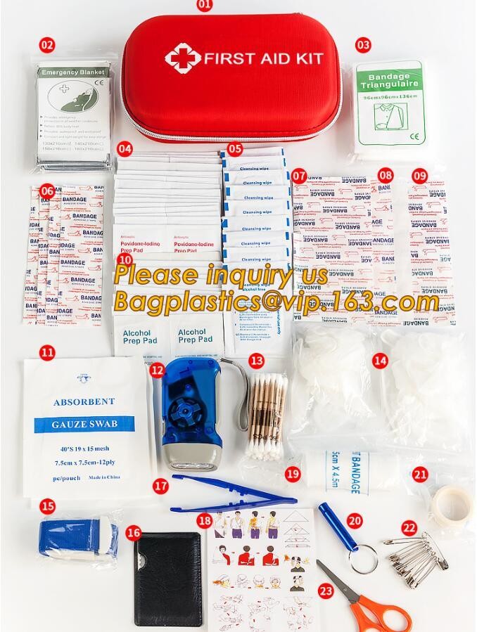 Red pu leather waterproof mini eva first aid kit case,first aid box plastic case carrying case,Medical Multi-functional