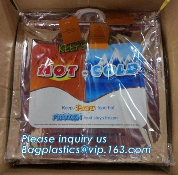 Custom food grade insulated aluminum foil thermal pizza bag,Reusable aluminium