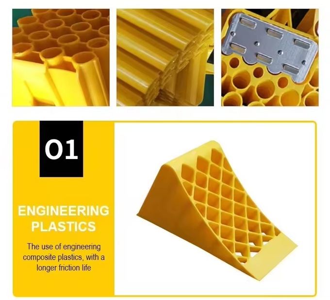 Yellow Plastic HDPE Road Safety Equipment Car Wheel Stopper