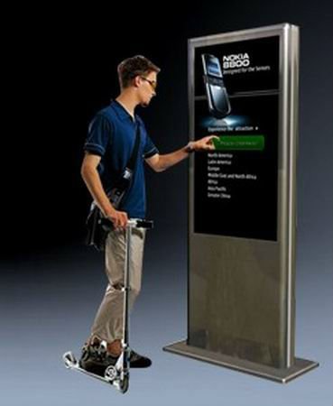 27" inch TFT LED AD signage display PC touch screen kiosk stand