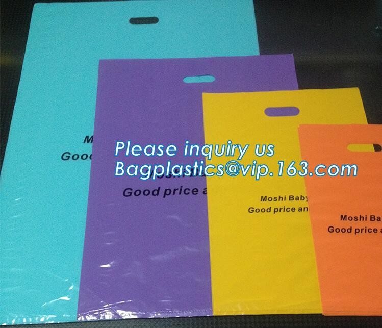 Custom logo HDPE / LDPE patch handle die cut plastic shopping bag for carrying bread,Die Cut Handle Shopping Bag bagease