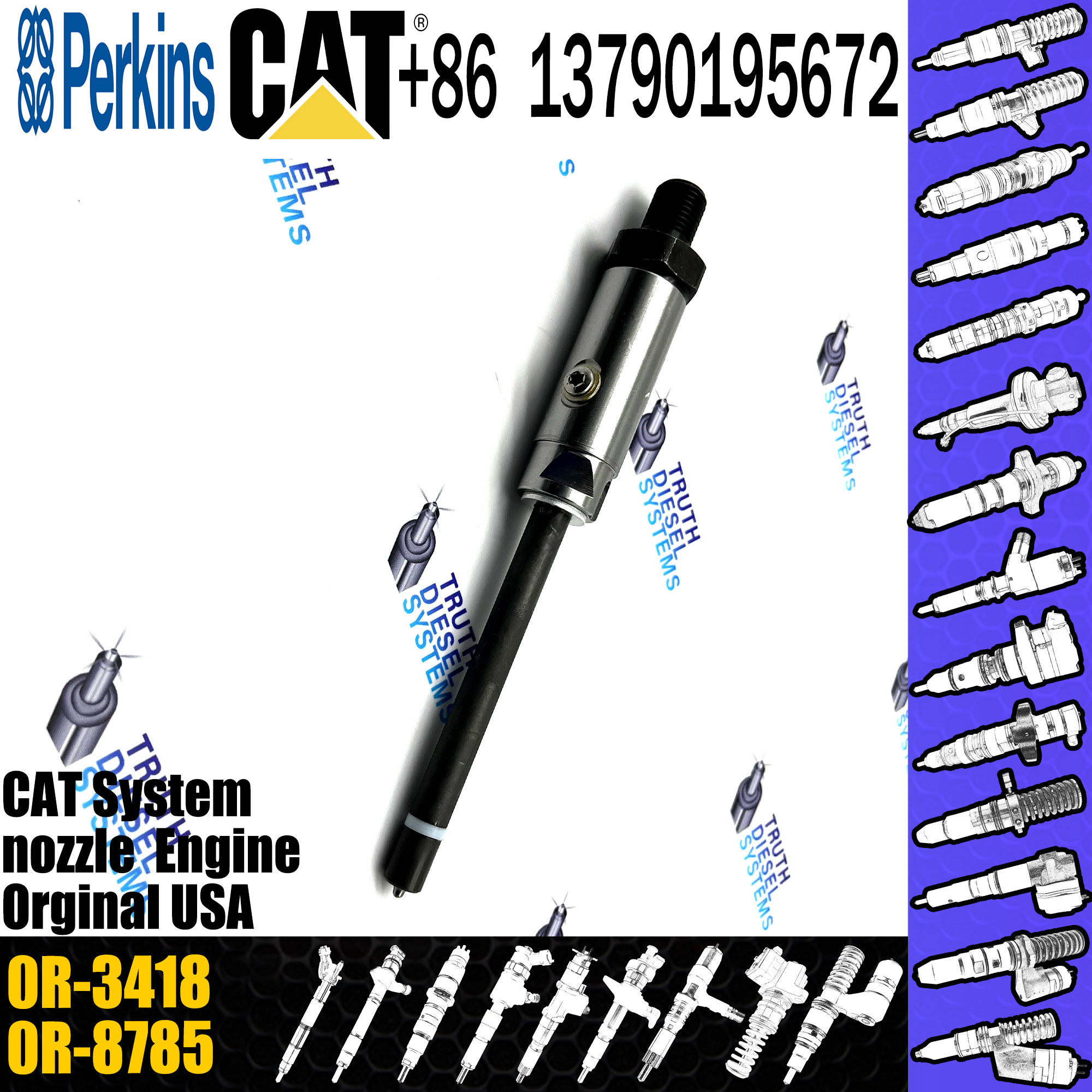 Diesel fuel injector 104-9453 1049453 for 3306 engine parts E330B 330B 3306 injector 8N7005 8N7006 0R-3418
