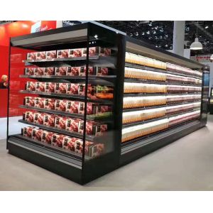 Slim Vertical Open Display Fridge 404A Refrigerant Remote Adjustable