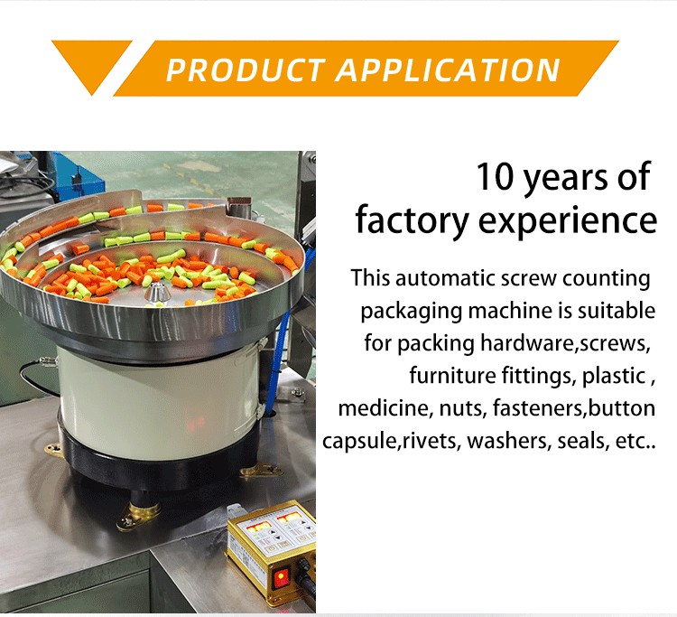 Screw Nuts Counting Vertical Packing Machine Automatic with Bowl Feeder