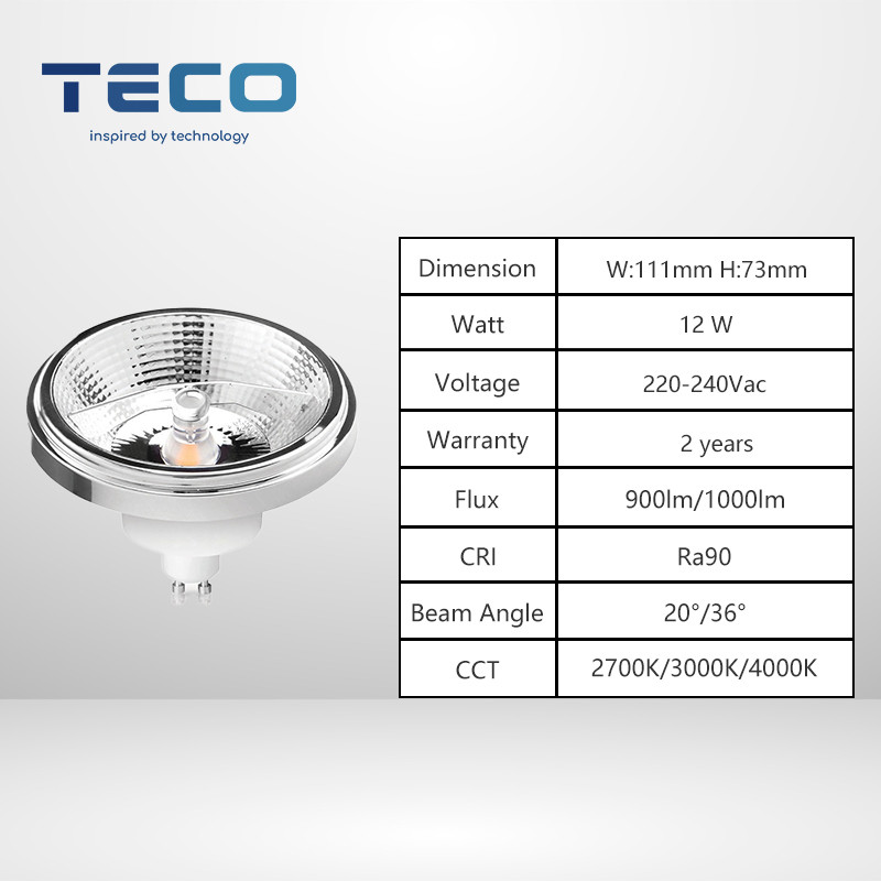 ES111 Led Downligt Bulbs 3000K Dimmable GU10 Base Led Light Bulbs Warm White 40degree