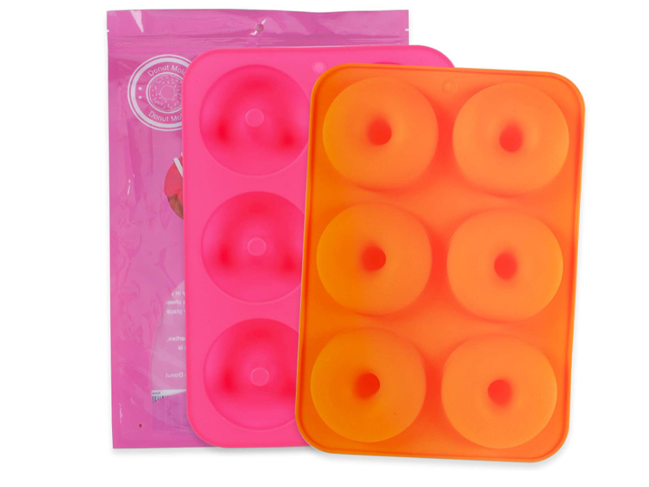2pcs Adjustable Baking Mold Silicone 3.2in Size Nonstick Multicolor Modern