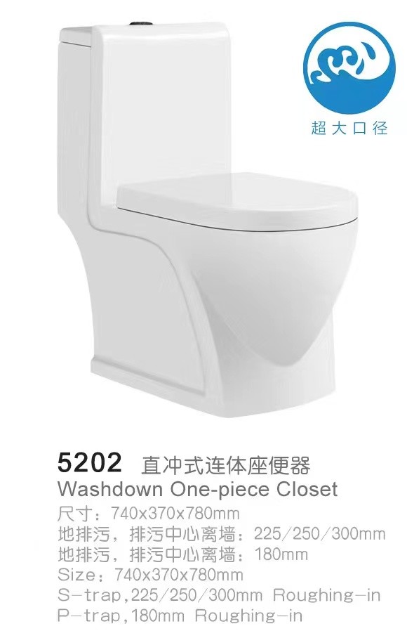 SASO Approved Bathroom Sanitary Ware Flush Toilet One Piece Closet