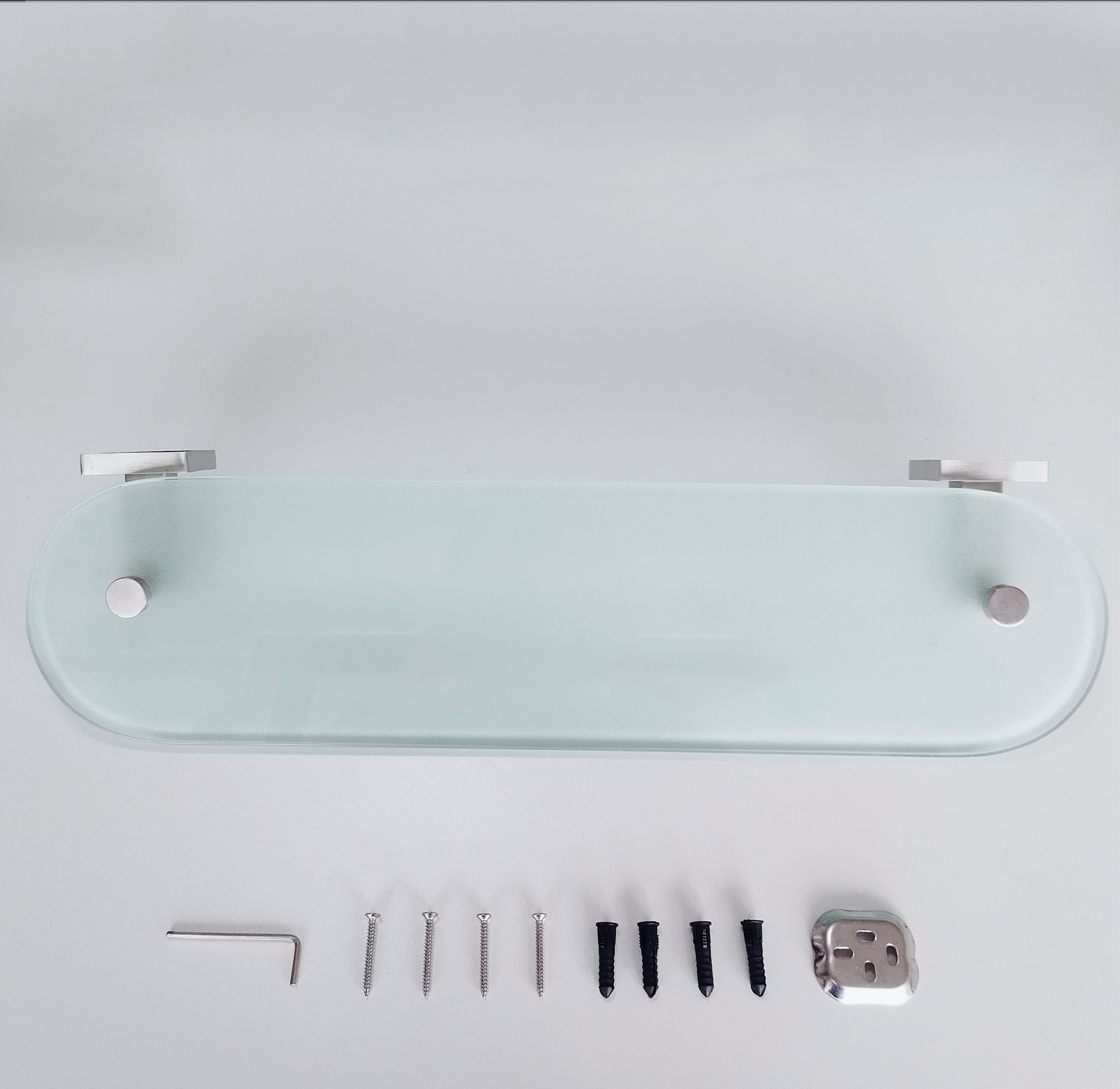 304 Stainless Steel Bathroom Accessories Shelves ODM Wall Mounted Glass Rack