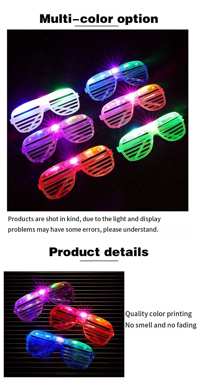 LED Glasses Neon Sunglasses Light Up Glasses Party Articles Rave Costume Party DJ Sunglasses Birthday Party Decoration