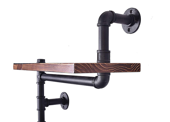 Wall Mounted Industrial Pipe Shelving Malleable Iron Plumbing Pipe Shelves Kits