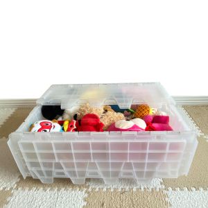 Durable Stackable Plastic Nesting Crate with Attached Lid External Size 600*400