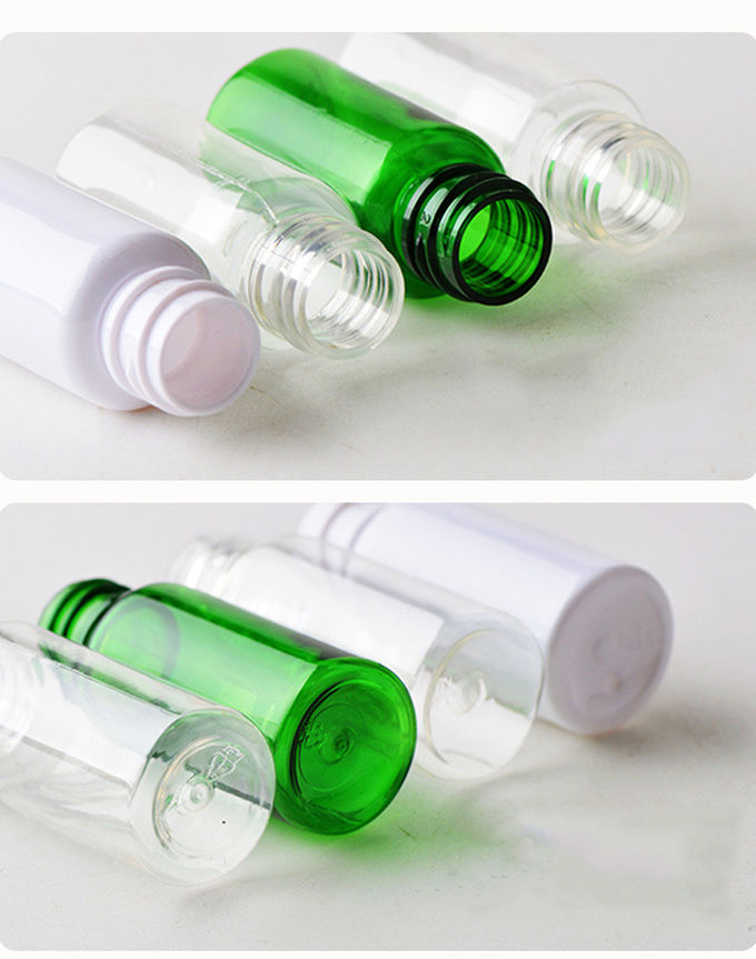 Empty Round Flat Shape Plastic Cosmetic Bottles PET PP Material For Personal Care Products