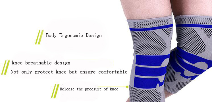 Professional Silicone Knee Sleeve Knee Support Brace Compression Sleeve for Running