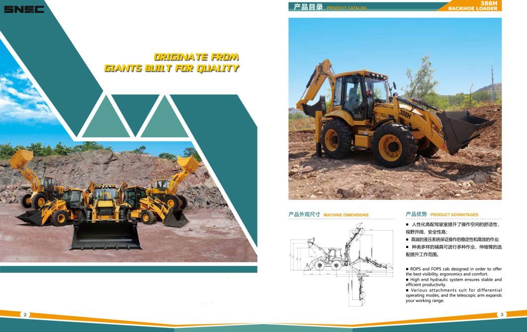 4X4 2.5 Ton Retroexcavadora Backhoe Loader Retro Escavadeira