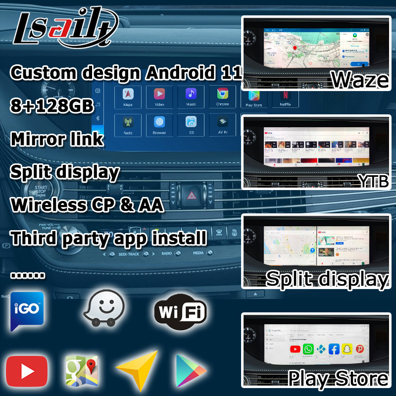 Lexus NX300h NX200 NX200t Android 11 video interface with wireless carplay android auto