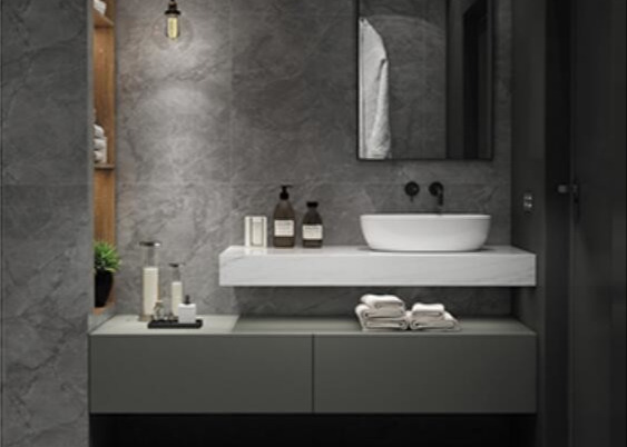 MDF 1800mm White Contemporary Bathroom Cabinets Vanity With Mirror