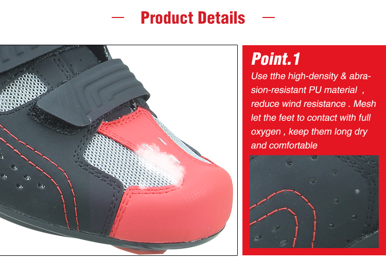 Lightweight Road Riding Shoes PU Mesh Upper High Security Excellent Slip Resistance