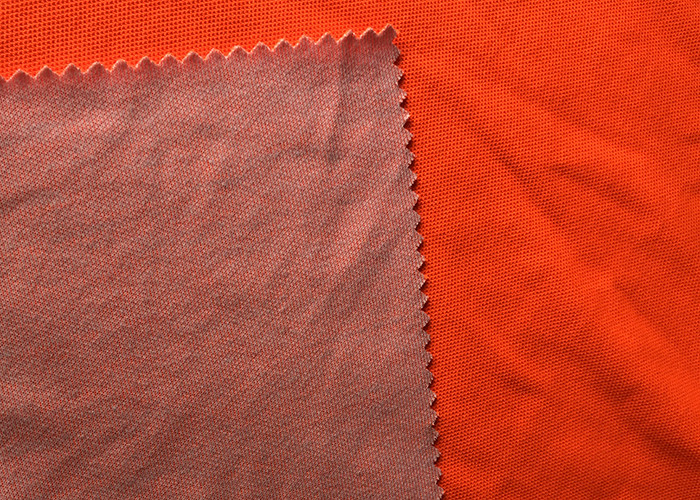 Polyester Cotton Neon Orange Workwear Weft Knitted Fabric