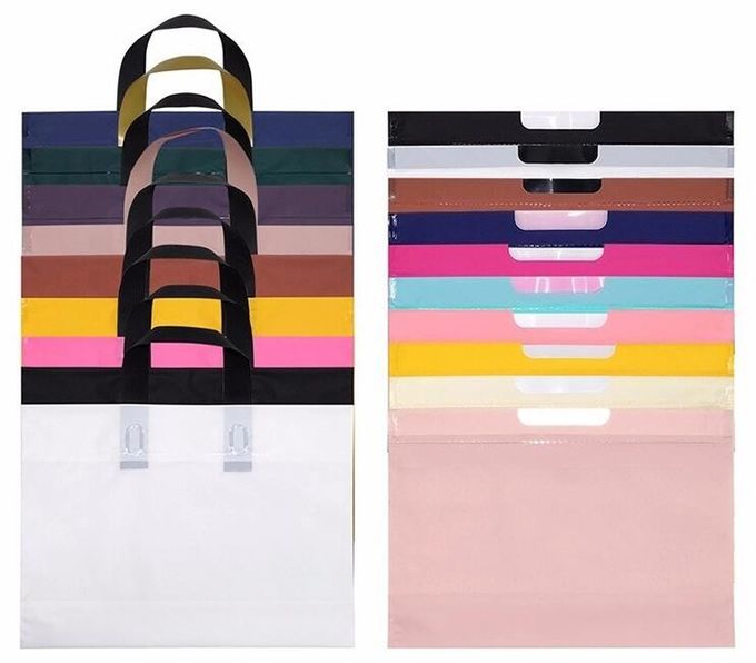 Manufacturer Custom Logo Printing soft loop handle plastic bag,promotional 100% biodegradable custom printed soft loop h
