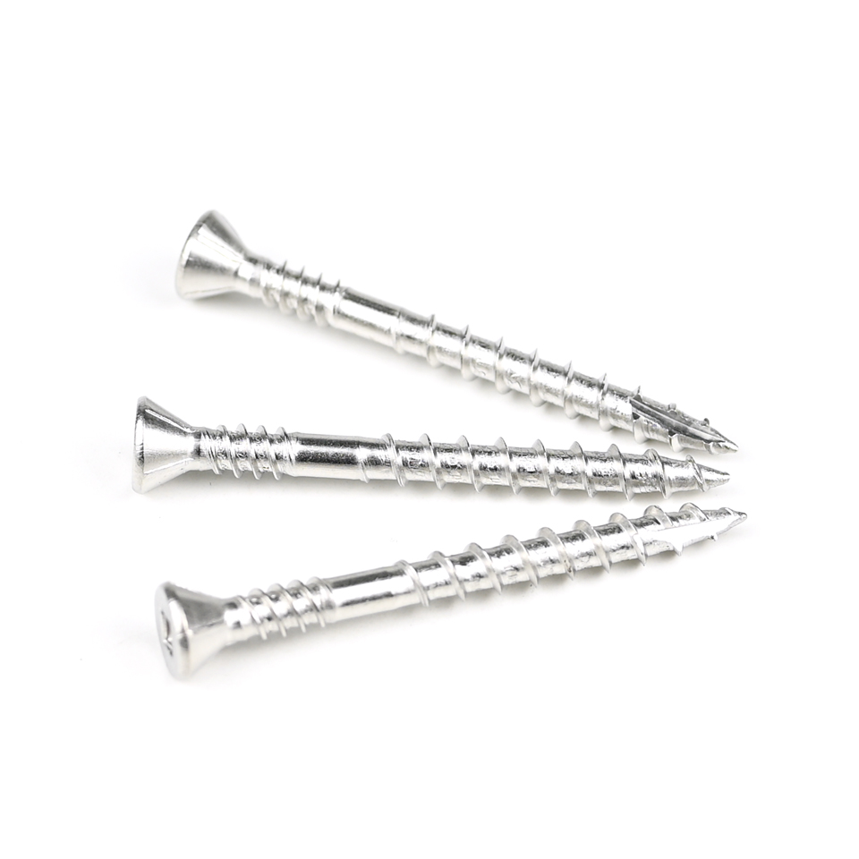 10 X50 Square Head Countersunk Chipboard Screws Double Thread With Ribs
