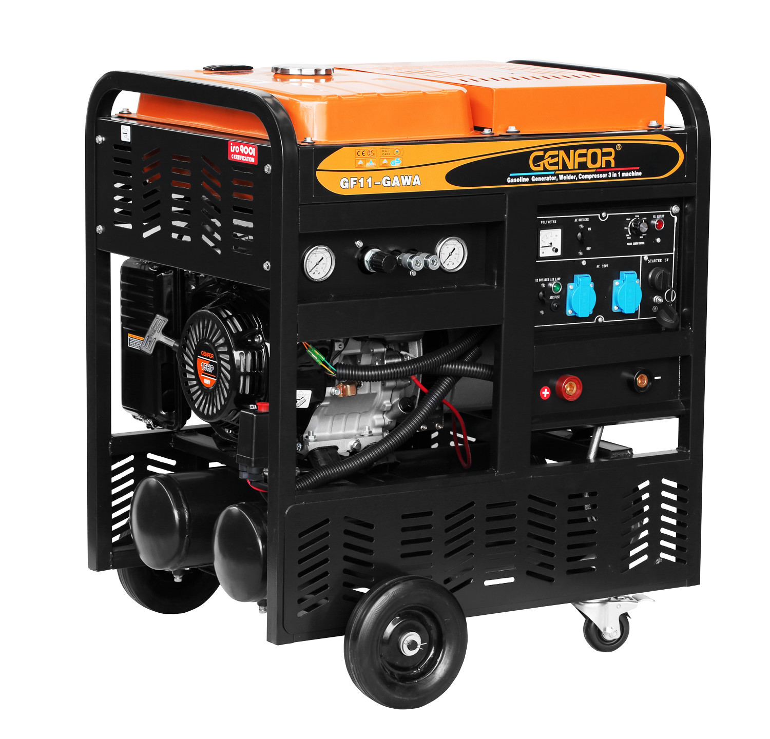 130A 3.0KW Diesel Compressor Welder Generator 19L Air Tank Capacity Versatile Machine