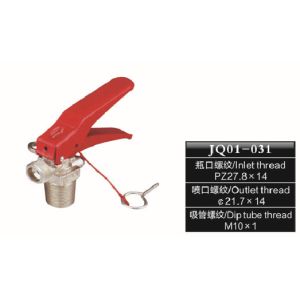 Red Handle Fire Extinguisher Valve Brass Body Chromed With Hanger Loop