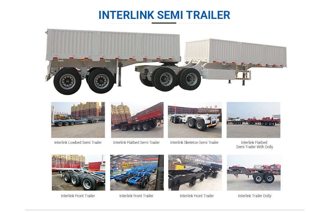 10 Steel Spring Suspension Super Link Side Dump Semi Trailer with 30 tons Max Payload