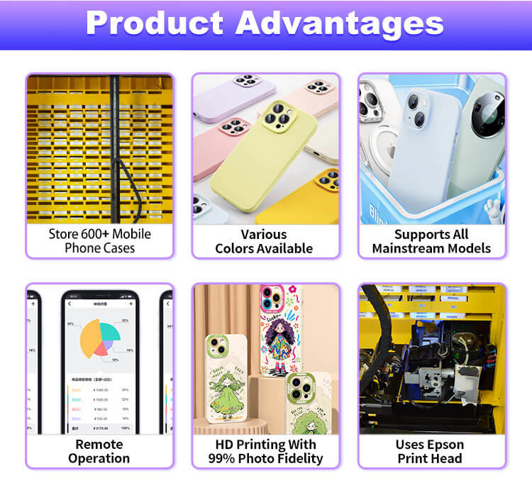Convenient Personalised Phone Case Vending Machine with Language Options English/Chinese/Spanish