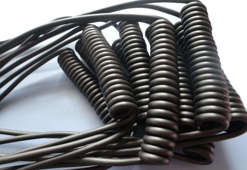 UL Industrial Coiled Spiral Retractable Power Spring Push Pull Curly Cord Electric Electrical Cable Wire