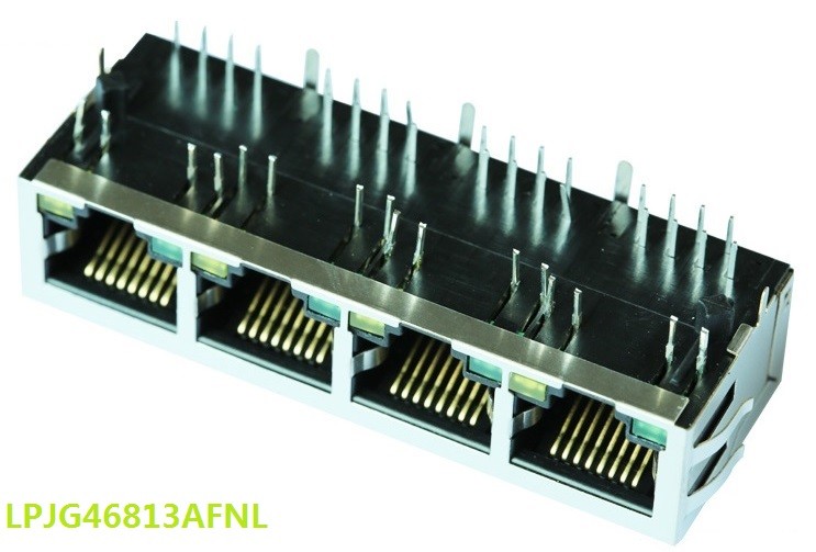  XFG1-IB1OOJM-CLxu4MS 4 Port Gigabit RJ45 LPJG46813AFNL with LEDs Manufactures