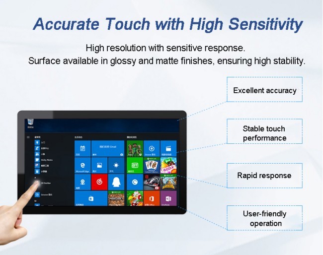21.5 Inch Rack-mounted Server Monitor Touches Panel Pc I3 I5 I7 RS232 RS485 GPIO Touch Screen All in One Industrial PC