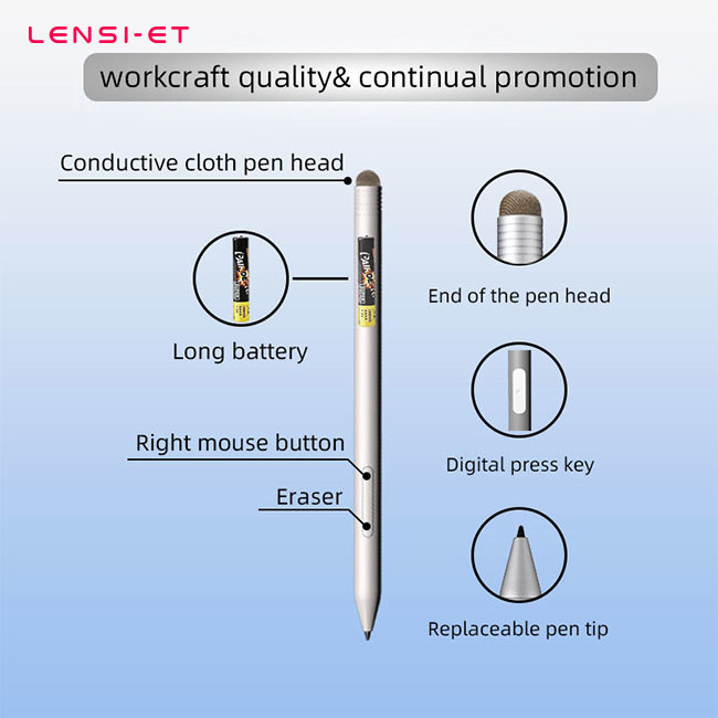 Active Black White Stylus Pen Long Working Time Palm Rejection