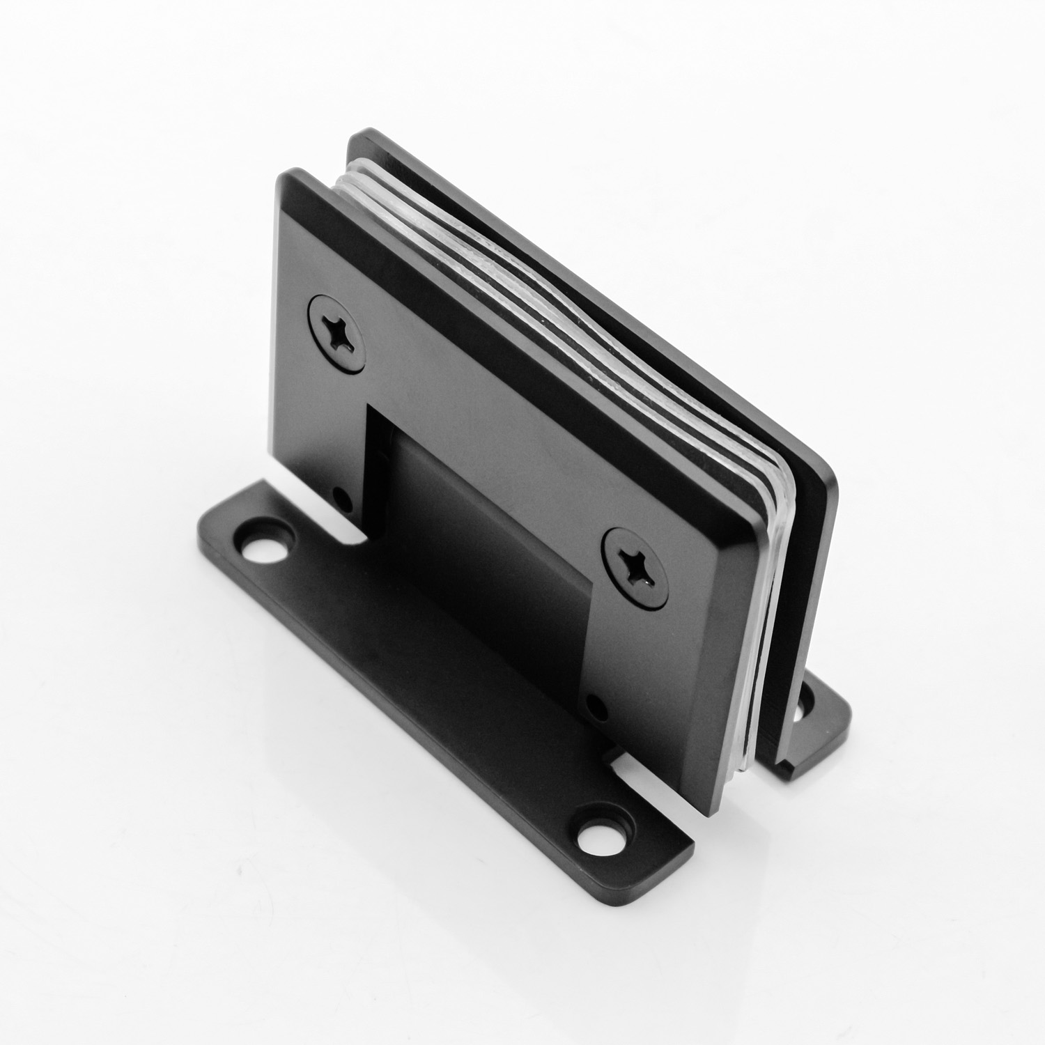 Square Stainless Steel Shower Door with Ceramic Tray and 90 Degree Glass Pivot Door
