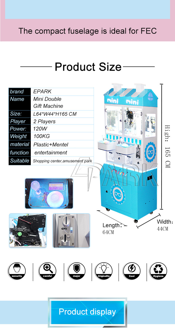 Coin operated gift shop vending machine mini double crane machine for wholesale