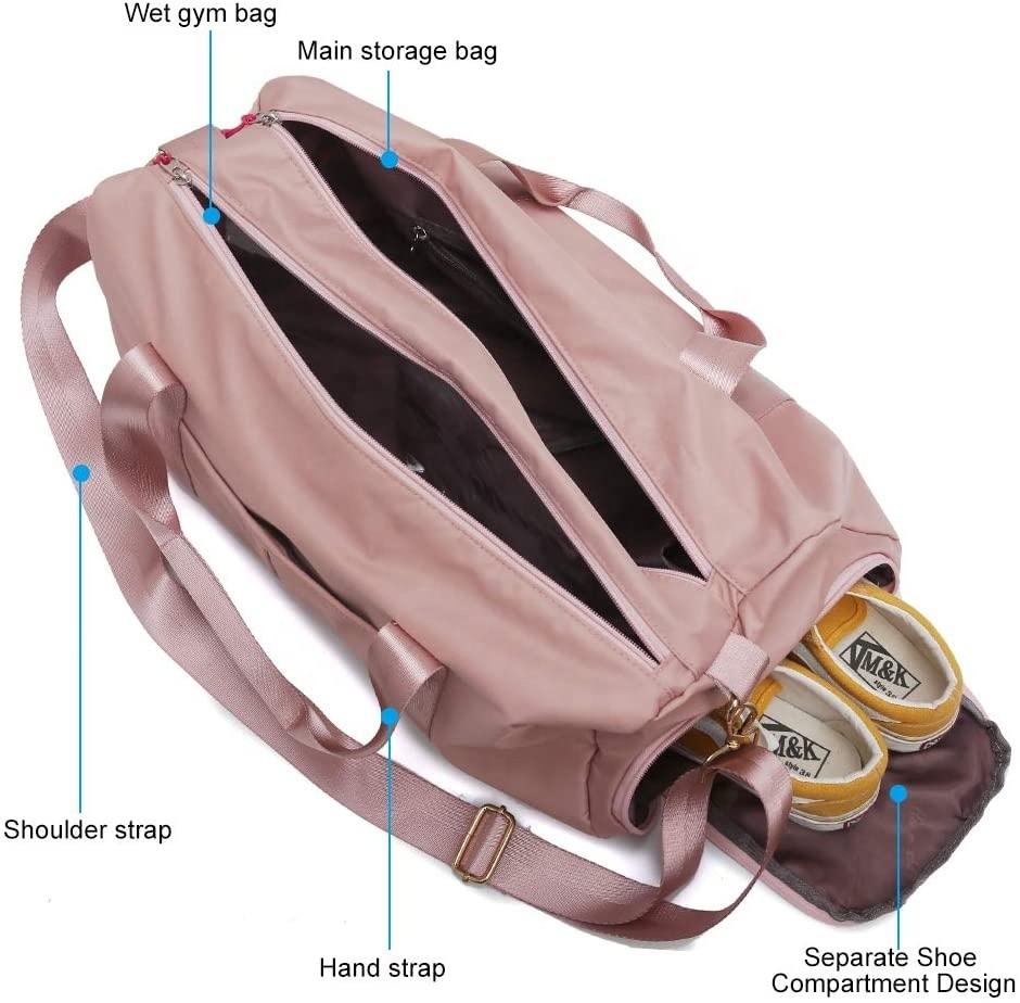 49CM 25cm Nylon Heavy Duty Large Gym Bag With Compartments Shoulder Tote