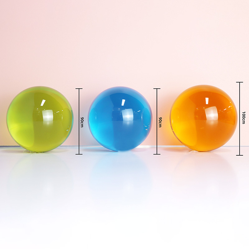 Decorative clear glass bubble ball purple color lear crystal arcylic ball toy balls