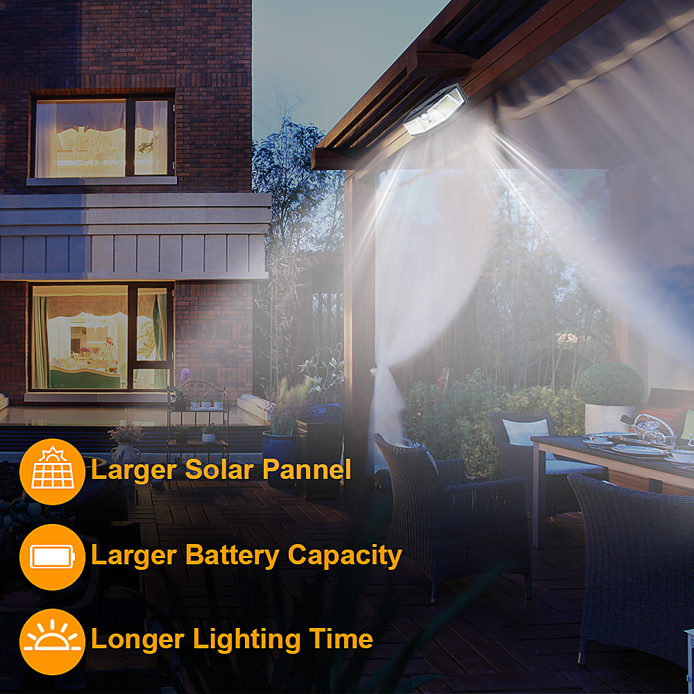 2000mA 308LED Outdoor Solar Lamp 1.1W Street LED Spotlight With Motion Sensor