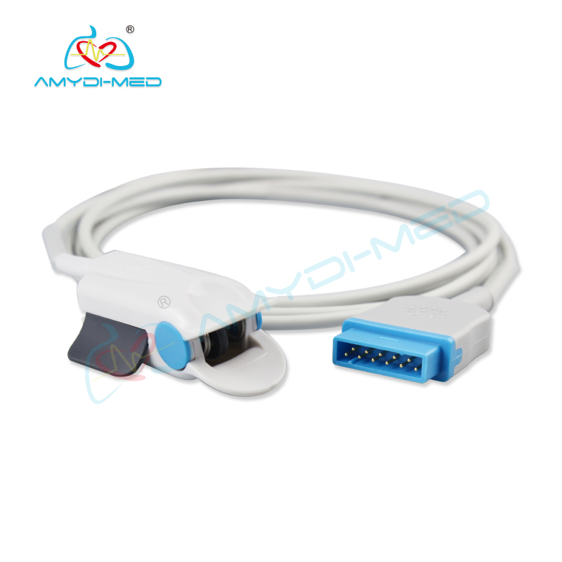 GE TruSignal S/5 I4 Ohmeda Reusable Spo2 Sensor Rectangle 11P Adult Finger Clip SpO2 Sensor