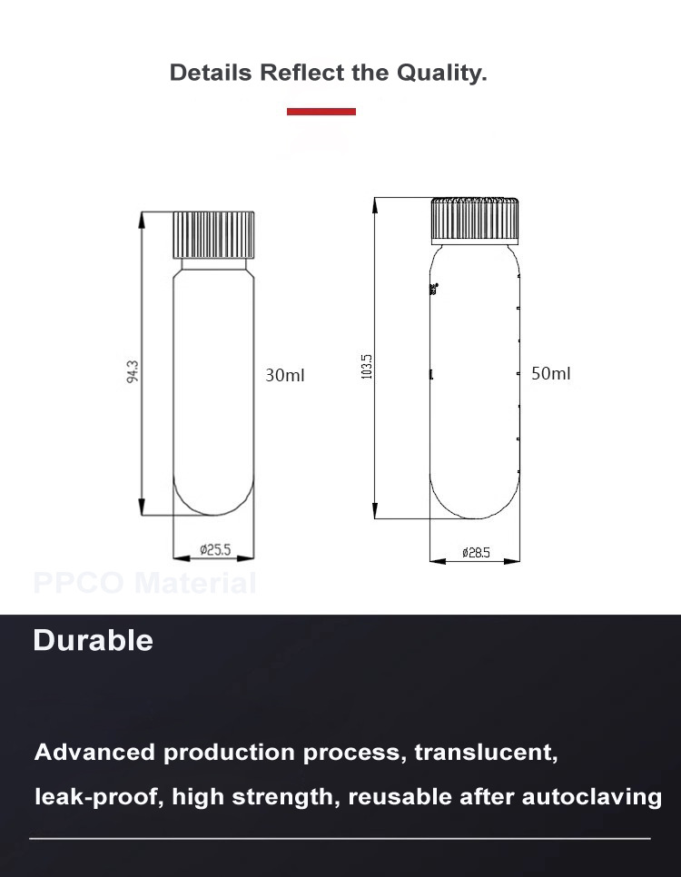 Beckman Centrifuge Compatible 30ml PP PPCO Test Tube Max RCF 50000xg Size 25.5 x 94.3mm