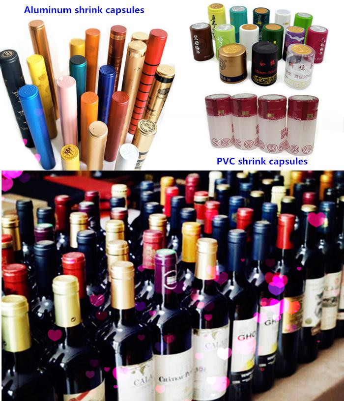Aluminum Foil Wine Bottle Shrink Caps 35mm Dia With Tear Off Stripe